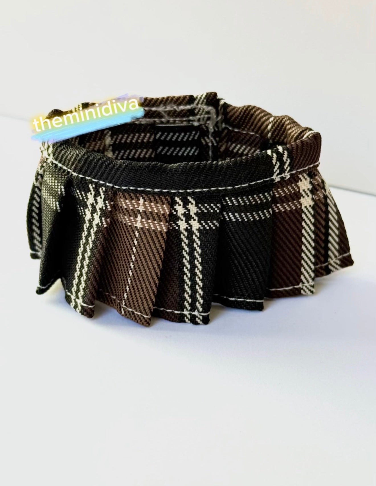 Labubu skirts school girl brown plaid skirt