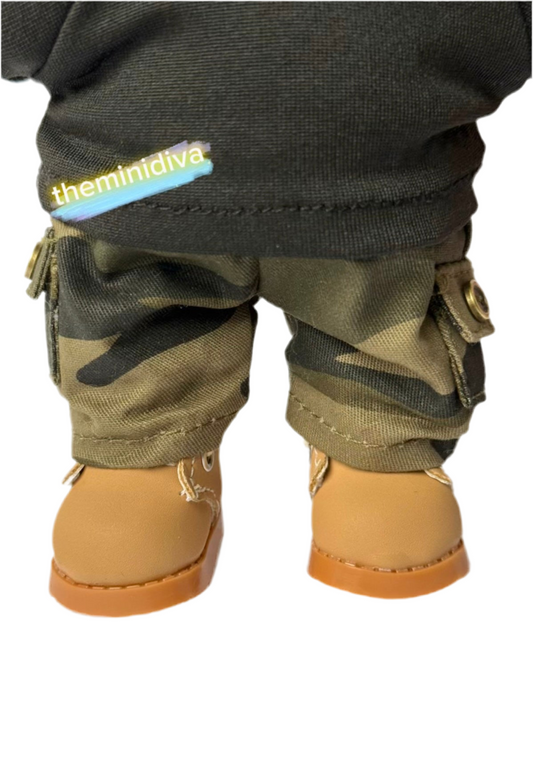 Labubu pants for Labubu camouflage cargo, army green