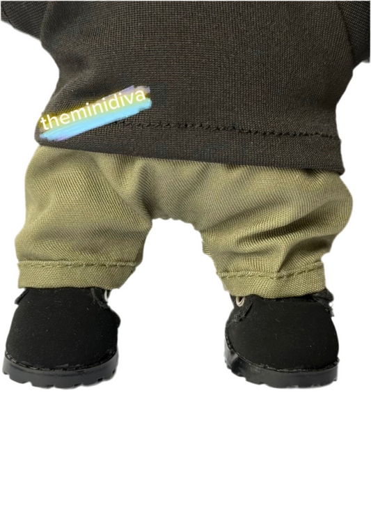 Labubu pants for Labubu soft pants, army green