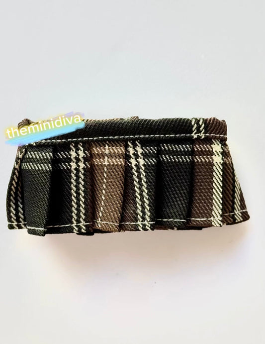 Labubu skirts school girl brown plaid skirt