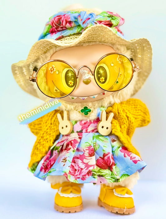 Labubu clothes for Labubu outfits summer dress Labubu sun hat Labubu sweater cardigan Labubu babydoll dress