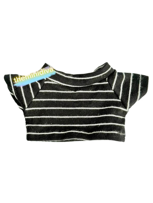Labubu tops for Labubu tees casual shirt Labubu, black with stripes tee