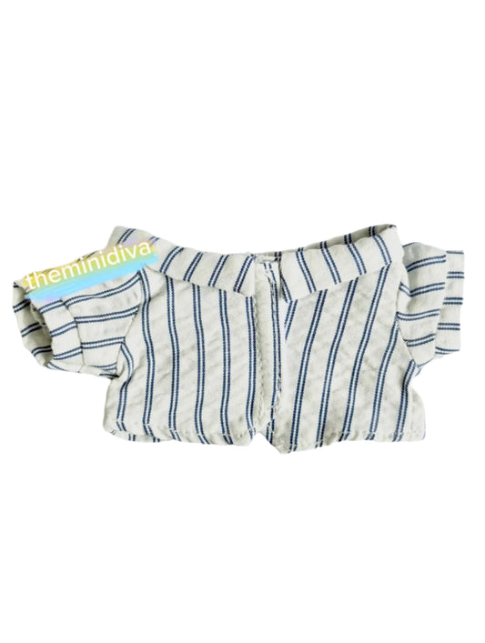 Labubu tops Labubu shirts Labubu office attire Labubu work clothes, blue stripes