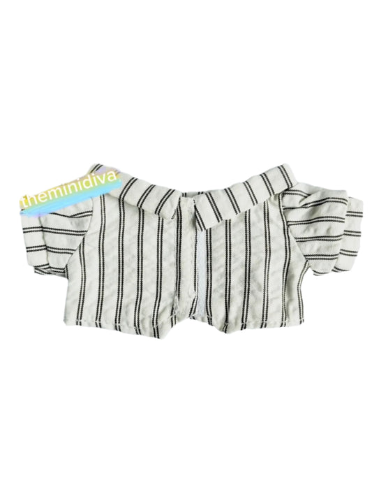 Labubu tops Labubu shirts Labubu office attire Labubu work clothes, brown stripes