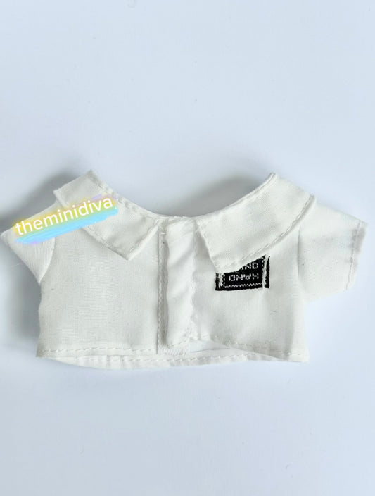 Labubu tops Labubu shirts Labubu office attire Labubu work clothes, white collared shirt