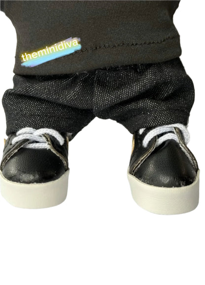 black denim look pants for labubu