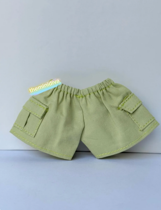 Labubu pants lime green wide legs cargo pants with side pockets Labubu oufits camping hiking skater summer cool hawaiian outfits for labubu