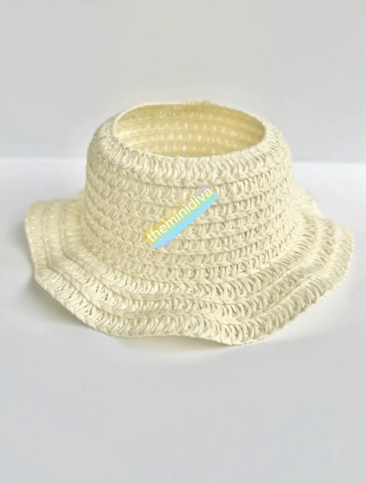 Labubu Outfit Straw Hat Summer Spring Head Cover Basket Hat Cap High Tea Summer Fun Trendy Chic Stylish Straw Light Woven Labubu Summer Hat