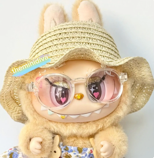 Labubu Outfit Straw Hat Summer Spring Head Cover Basket Hat Cap High Tea Summer Fun Trendy Chic Stylish Straw Light Woven Labubu Summer Hat