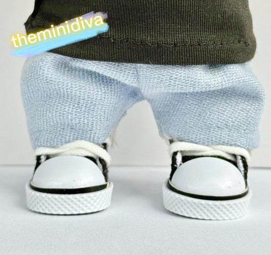 Labubu pants soft light blue pants Labubu oufits skater city outdoor urban Labubu streetwear summer cool outfits for labubu